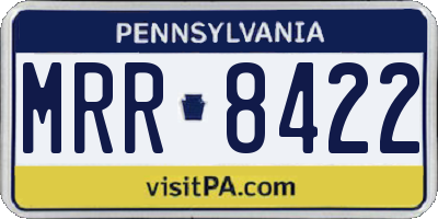 PA license plate MRR8422