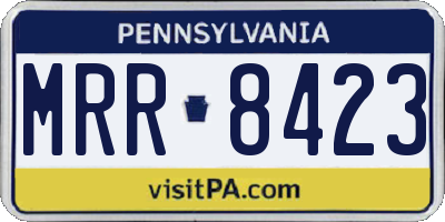 PA license plate MRR8423