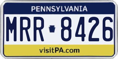 PA license plate MRR8426
