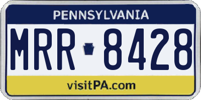 PA license plate MRR8428