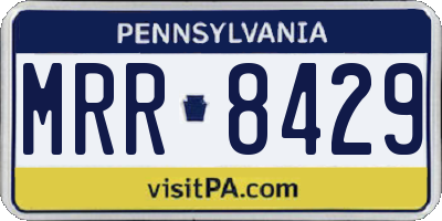PA license plate MRR8429
