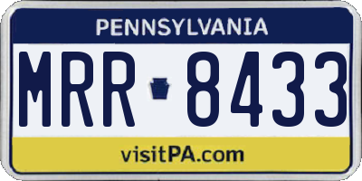 PA license plate MRR8433
