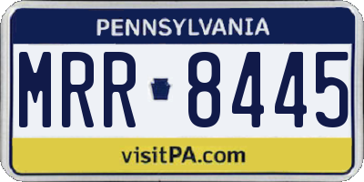 PA license plate MRR8445