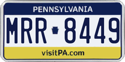 PA license plate MRR8449