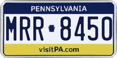 PA license plate MRR8450