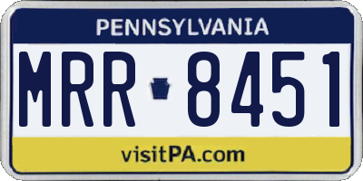 PA license plate MRR8451