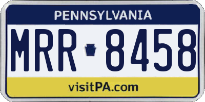 PA license plate MRR8458