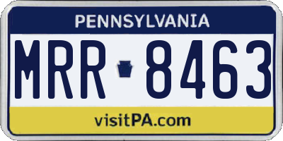 PA license plate MRR8463