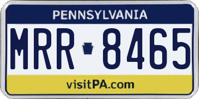 PA license plate MRR8465