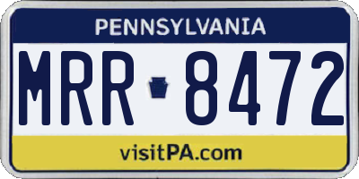 PA license plate MRR8472