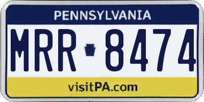 PA license plate MRR8474