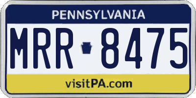 PA license plate MRR8475