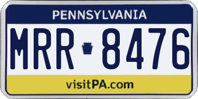 PA license plate MRR8476