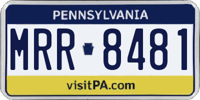 PA license plate MRR8481