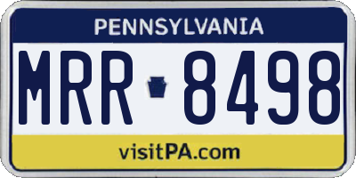 PA license plate MRR8498