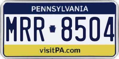 PA license plate MRR8504