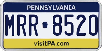 PA license plate MRR8520