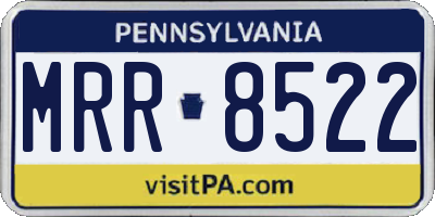 PA license plate MRR8522