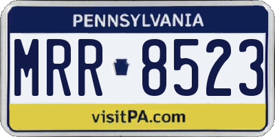 PA license plate MRR8523