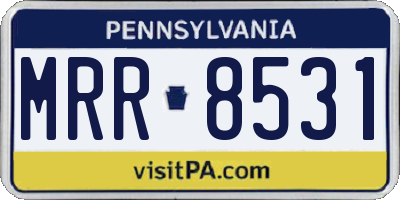 PA license plate MRR8531