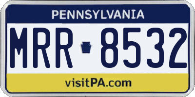 PA license plate MRR8532