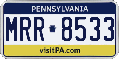 PA license plate MRR8533