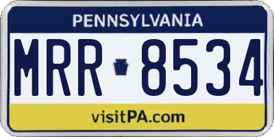 PA license plate MRR8534