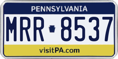 PA license plate MRR8537