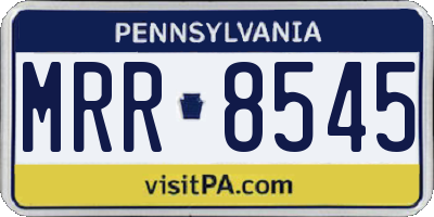 PA license plate MRR8545