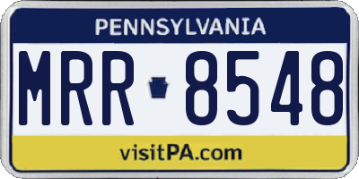 PA license plate MRR8548