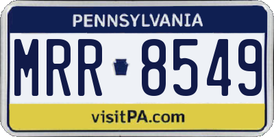 PA license plate MRR8549