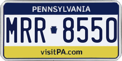 PA license plate MRR8550