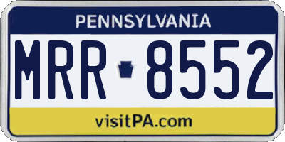 PA license plate MRR8552