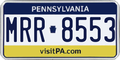 PA license plate MRR8553