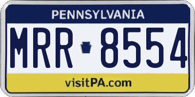 PA license plate MRR8554