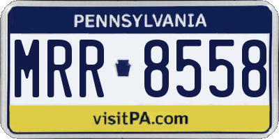 PA license plate MRR8558