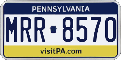 PA license plate MRR8570