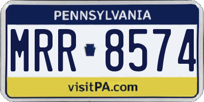 PA license plate MRR8574