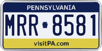 PA license plate MRR8581