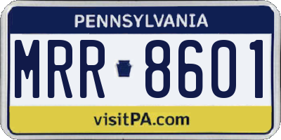PA license plate MRR8601