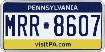 PA license plate MRR8607
