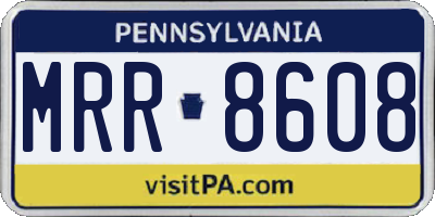 PA license plate MRR8608