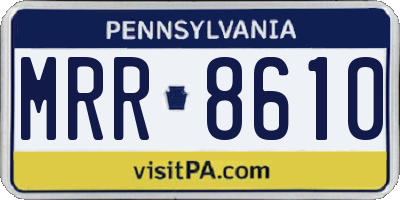 PA license plate MRR8610