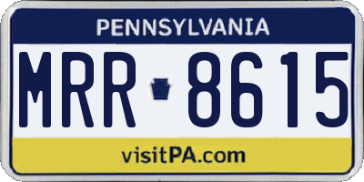 PA license plate MRR8615