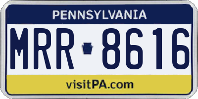 PA license plate MRR8616