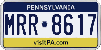 PA license plate MRR8617