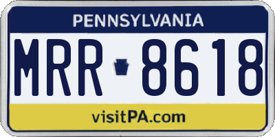 PA license plate MRR8618