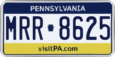 PA license plate MRR8625