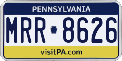 PA license plate MRR8626