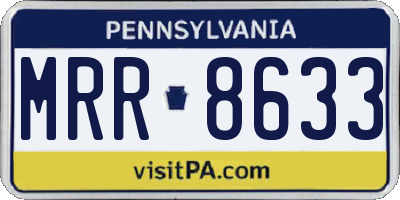 PA license plate MRR8633